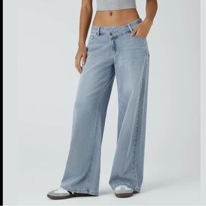 HALARA Women's Flare Jeans in Light Azure denim